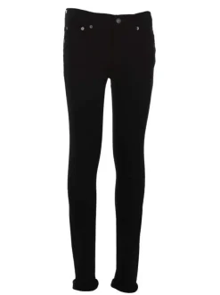 Jean noir en coton uni à style 5 poches avec une coupe skinny