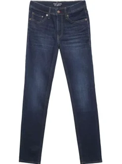 Jean uni pour junior garçon bleu en coton coupe slim