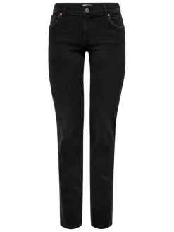 Jean Alicia en coton noir uni à coupe slim et taille intermédiaire