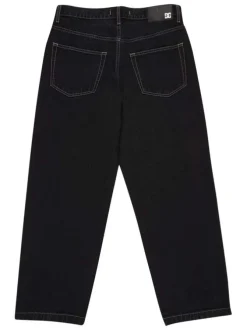 Jean Baggy Denim Pant en coton noir uni avec une coupe bootcut