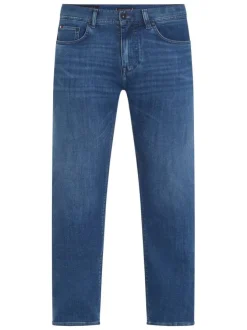 Jean Bleeker indigo uni avec une coupe slim et 5 poches plaquées
