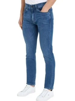 Jean Bleeker indigo uni avec une coupe slim et 5 poches plaquées