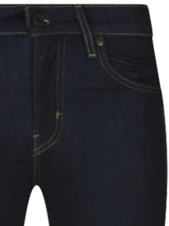 Jean 724 bleu brut uni avec une coupe slim et une taille haute