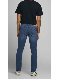 Jean bleu effet délavé à style 5 poches et une coupe regular fit