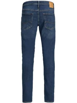 Jean bleu effet délavé à style 5 poches et une coupe regular fit