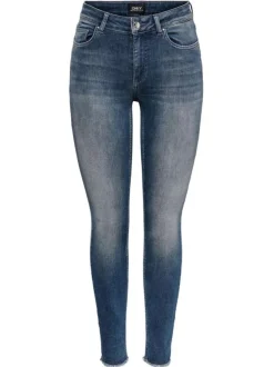 Jean bleu en coton avec une coupe skinny et étiquette d'authentification