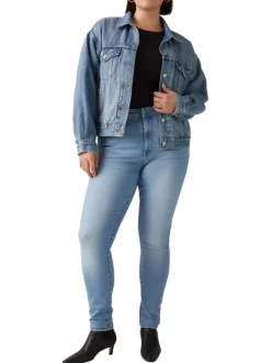 Jean 721™ bleu jean clair en coton coupe skinny avec un patch de la marque