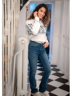 Jean 725™ bleu uni avec une coupe bootcut et des passants pour la ceinture