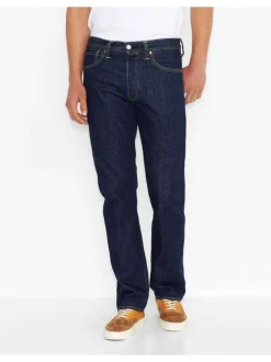 Jean 501 brut en coton avec une coupe droite et un patch