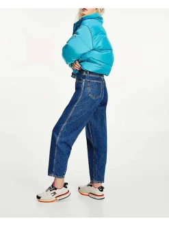 Jean Callie indigo en coton uni coupe droite