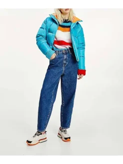 Jean Callie indigo en coton uni coupe droite