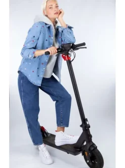 Jean Callie indigo en coton uni coupe droite