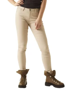 Jean Celia coupe slim écru uni en coton