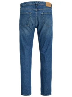 Jean Chris en coton mélangé indigo avec une coupe regular et patch à l'arrière