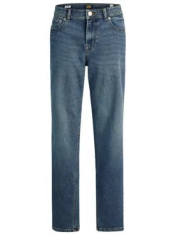 Jean Clark Regular en coton mélangé indigo uni coupe regular fit