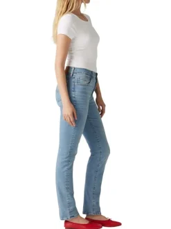 Jean 724 coupe droite en coton mélangé bleu pourvu de poches plaquées