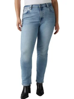 Jean 724 coupe droite en coton mélangé bleu pourvu de poches plaquées