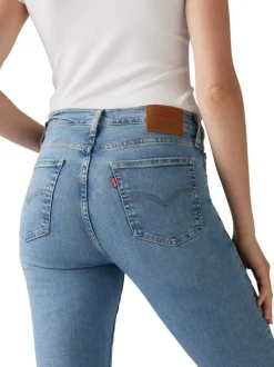 Jean 724 coupe droite en coton mélangé bleu pourvu de poches plaquées