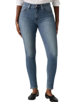 Jean 721 coupe kinny en coton mélangé bleu pourvu de coutures contrastées