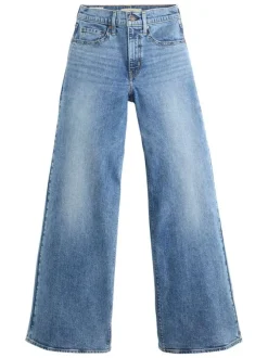 Jean 728 coupe wide leg en coton bleu pourvu de coutures contrastées