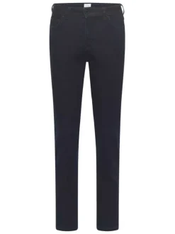 Jean Crosby slim taille haute en coton mélangé bleu nuit et 5 poches