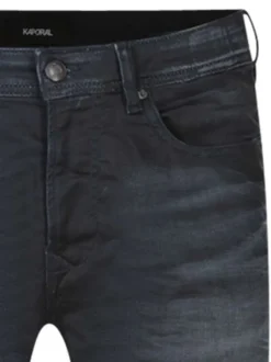 Jean Daxko ardoise enduit à coupe slim en coton avec logos de la marque
