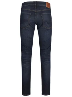 Jean délavé Glenn en coton mélangé indigo coupe slim fit avec 5 poches