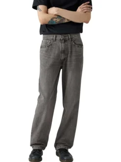 Jean 565 en coton anthracite à coupe droite pourvu de multiples poches