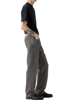Jean 565 en coton anthracite à coupe droite pourvu de multiples poches