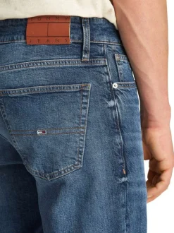 Jean en coton bleu avec une coupe droite et un patch d'authenticité