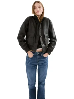 Jean en coton bleu indigo uni avec une coupe droite et 5 poches