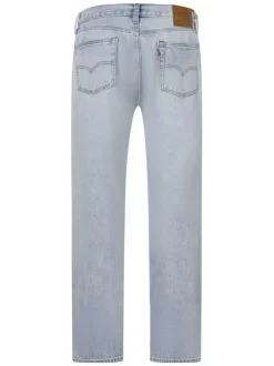 Jean 555 en coton bleu stone uni avec une coupe ample droite