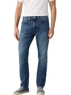 Jean 502® en coton bleu uni à coupe droite pourvu du patch de la marque