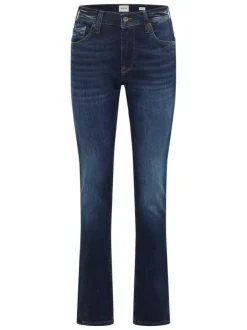 Jean en coton brut uni avec une coupe slim à zip et à bouton