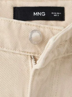Jean en coton écru uni pourvu d'une taille haute et d'une coupe bootcut