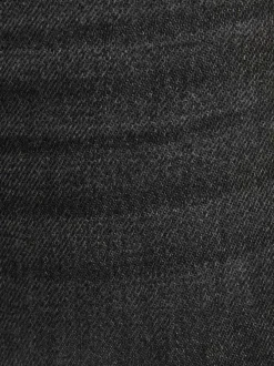 Jean en coton gris délavé à coupe large avec 2 chaînes et 2 poches