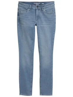Jean en coton indigo uni avec une coupe slim et une taille intermédiaire