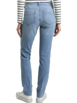 Jean en coton indigo uni avec une coupe slim et une taille intermédiaire