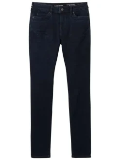 Jean en coton indigo uni avec une coupe slim et un style 5 poches