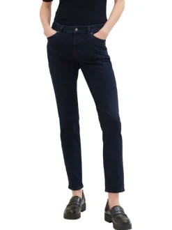 Jean en coton indigo uni avec une coupe slim et un style 5 poches