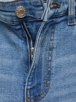 Jean en coton indigo uni à coupe bootcut avec bords francs et poches