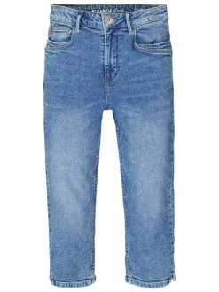 Jean en coton indigo uni pourvu d'une coupe slim et de multiples poches