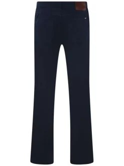 Jean en coton marine avec une coupe unie regular fit et 5 poches