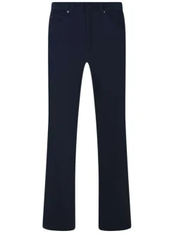 Jean en coton marine avec une coupe unie regular fit et 5 poches