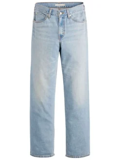 Jean 94 en coton mélangé bleu à coupe droite pourvu de multiples poches