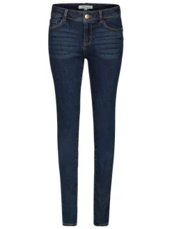 Jean en coton mélangé brut avec une coupe skinny et des passants