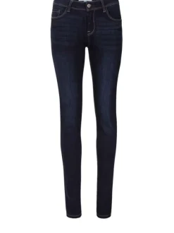 Jean en coton mélangé brut avec une coupe skinny et des passants