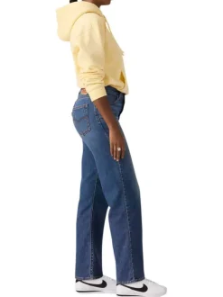 Jean 94 en coton mélangé indigo à coupe droite pourvu de multiples poches