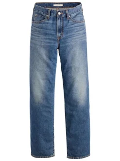 Jean 94 en coton mélangé indigo à coupe droite pourvu de multiples poches