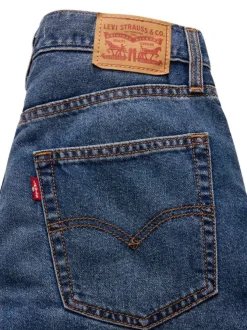 Jean 94 en coton mélangé indigo à coupe droite pourvu de multiples poches
